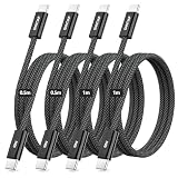GHNTJAP USB C to USB C ケーブル 1.5M PD対応 100W/5A 超急速充電 Type C ケーブル 高耐久ナイロン iPhone16、MacBook Pro、iPad、Galaxy等タイプc機種対応 グレー