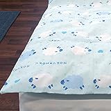 【アウトレット】ベビー 敷き布団カバー かわいい ヒツジ柄 ブルー 訳あり 約90×140cm