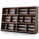 本棚 マンガ収納 スライド＆ディスプレイ ブックエンド 木製 リアル木目 ワイドタイプ 幅120 下段 単品 ウォルナット