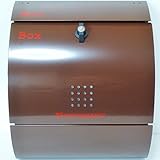 郵便ポスト 郵便受け 大型メールボックス壁掛けブラウン色プレミアムステンレスポストpm032