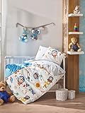 bekataスペースFun Monkey、100 %コットン赤ちゃん男の子ベビーベッド寝具ベビー布団カバーセット、Made in Turkey – 4ピース