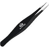 Majestic Bombay Fine Point Tweezers for Women and Men – Splinter Ticks, Facial, Brow and Ingrown Hair Removal–Sharp, Needle N