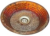 エジプトギフトショップ12 " Natural Fireレッド銅パンパンBath部屋シンクボウル洗面所Hand Hammered Basin
