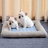 ペットマット 夏 犬 マット ペットベッド 夏用 猫 小型 犬ベッド スクエア クッション 洗える 犬用 ペット ベッド 冷却シート 犬マット 耐噛み 可愛い 猫用 涼感 ひんやり ソフト 熱中症 (S,ブルー)