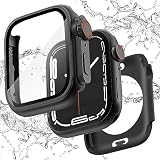 TALENANA for Apple Watchケース 45mm/44mm/41mm/40mm 瞬時にApple Watch Ultraに変身する 防水 series 8/7/SE/6/5/4 液晶保護フィルム+保護ケース+背面ケースの3 in 1デザイン 一体型 全面保護 液晶保護 防傷 耐衝撃 高透過率 （Series 6/SE/5/4、40mm、ブラック）
