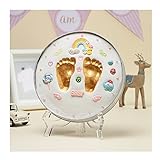 Petit Bella ベビーハンドプリント＆フットプリントフレーム 手型 足型 ベビーフォトフレーム ベイビーキープセイク 赤ちゃん 出産祝い ギフト (ホワイト)