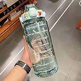 TSQIBU ボトル 水筒 2L 大容量 ポータブルストロースポーツウォーターボトル BPAフリー プラスチックウォーターボトル 大人 子ども アウトドア スポーツ 登山用 キャンプ ランニング ジム ハイキング 自転車 (2L, Green)