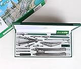 function-rulerホット本物Hero 15pcs /セットh4015コンパス図面ツールエンジニアリング図面メタルCompassesセットCompas Scolaire Compasso ES