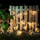 MIYOLE LEDストリングライト イルミネーション 電池式 屋外 ガーデン クリスマス お祭り 商店街 学園祭 電球間隔20cm IP44防水