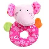 giftshop101 5 " Cute ElephantソフトPlush Baby Rattle Baby Toy – ピンク