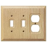 Amerelle 180TTD Baker Unfinished Alder Wood 2 Toggle 1 Duplex Wall Plate [並行輸入品]
