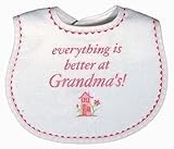 Raindrops Everything is Better At Grandma's Embroidered Bib, Strawberry/Hot Pink by Raindrops [並行輸入品
