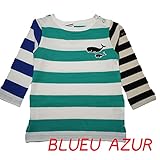 (ブルーアズール)BLUEU AZUR クレイジーボーダー長袖Tシャツ C21061-51 ジュニアサイズ 150cm