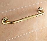 GRJH® バスルーム手すり、バスルームの安全性ノンスリップ銅材質アームレストゴールド52cm 滑りにくさ