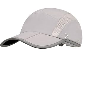 GADIEMKENSD 折り畳み 反射 ランニング キャップ 男女兼用 [通気性 速乾性 夜ランニング反射 ストライプ]