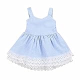   ファッションかわいい幼児キッズベビーガール幸運な太陽夏服Oネックストライプレースパーティーページマン王女ドレスコットン素材 王女 (80, ブルー)