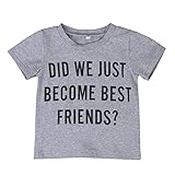 新生児 ベビーボーイズ 兄/弟 シャツセット 半袖 Tシャツ ロンパース (1-2歳, 兄)