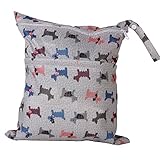 Hommy 可愛いマザーズバッグ　おむつ バッグ　防水　ジッパーバッグ　ニマル柄ライト (グレー)