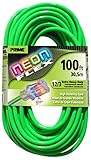 Prime Wire & Cable NS512835 100-Foot 12/3 SJTW Flex High Visibility Extra Heavy Duty Outdoor Extensi