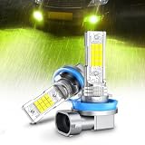 Marsauto h11 led フォグランプ 爆光 H8 led フォグ 車検対応 10000LM フォグランプ LED H8 H11 H16 バルブ IP68防水防結露 キャンセラー内蔵 0.1s瞬間起動 ledフォグライト 24連 LEDチップ搭載 DC12V対応 50000時間以上寿命 レモングリーン 2個セット 2年保証(JF2シリーズ)