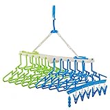 VALEUR カラフルチャイルドハンガー こども ハンガー 10連 折りたたみ キッズ 出産祝い (ブルー＆グリーン)