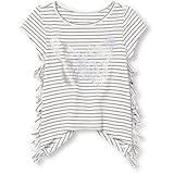 THE CHILDREN'S PLACE(ザ・チルドレンズプレイス) ショートスリーブインベリッシュグラフィックストライプフリンジサイドトップ トップス半袖Tシャツ 4歳【並行輸入】