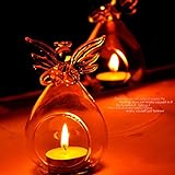 Kicode クリアエンジェルシェイプ ガラスハンギング花瓶のボトル 水耕容器 植物ポット花DIY DIYのホームテーブルウェディングガーデンの装飾