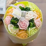 フレグランス ソープフラワー シャボンフラワー 花束 ローズブーケ FPP-809 (ペールミックス)