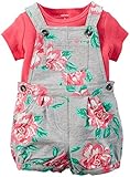 カーターズ carter's 2016年春夏最新作 女の子用グレー薔薇プリントショートオールお出かけ用上下2点セット (18months(78-83cm)... [並行輸入品]