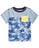 First Impressions Baby Boy 'sカラーブロック迷彩プリントTシャツ( 6 – 9 mos , Medium Blue Heather )