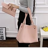 (ガラ－ボ) GALARVO バッグ レザーバッグ かばん 鞄 2つセット 通勤 通学 就職活動 大人 きれいめ A4 入る 学生 学校 グレー ブラック ブラウン ダークグレー (ピンク)