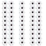 Perfk 全10色　デイジー　ミニフラワー　花ボール　装飾造花　人工シルク　フラワーヘッド　DIY素材　帽子飾り　3.5cm　結婚式　約50個 - ホワイト