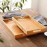 竹製 トレー 角型 トレー ランチトレー 取っ手付 トレイ 洗える ランチトレー おしゃれ 和風 ティー カフェ お盆 ナチュラル 業務用 サービストレー 取っ手付き 接客トレイ アカシアプレート ウッドプレート20*15*4CM