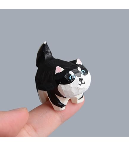 Amazon.co.jp: RemeeHi 木製 オブジェ 木彫 手作り 北欧雑貨 柴犬 置物