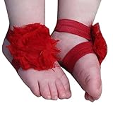 Elevin(TM) 0-12M Baby Toddler Infant Girls Sock Sandals Barefoot Toe Blooms Shoes (Red) by Elevin(TM