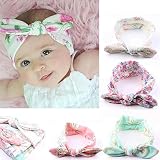 ヘッドバンド、ftxj 4点ベビーキッズ女の子ウサギ耳カチューシャターバンリボン付きHeadwrap