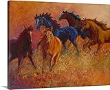 Marionローズプレミアムシックラップキャンバス壁アート印刷題名Free Range Horses 20" x 16" 1156637_24_20x16_none