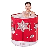 ANDEa Foldable Thicker Plastic Inflated Bathtub 70*70cm Portable Bath Barrel Bath Pots Child Adult B