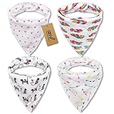 iZiv 4枚ベビービブ【食事用スタイ】防水よだれかけベビー0-2歳（カラー4）