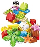 DIY Xpress - full 30 pcs building blocks zoo safari サファリ plane set with a rabbit plants and friendly figure フィギュア - a great way to help a 3+ kid learn about nature & animals Lego Duplo レゴデュプロ compatible parts [並行輸入品]