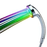 alohapi カラー の 水 が 出る! LED 簡易 シャワー ヘッド 電源 不要 水圧 発電 タイプ クリーニング クロス 付き (1. レインボー)