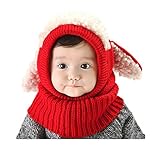 ZEYI Winter Baby Girl Boy Hat and Scarf Joint With Dog Style Crochet Knitted Caps [並行輸入品]