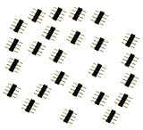 LitaElek 25個入り4ピンオス - オスLEDテープコネクタ4ピンSMD用半田レスLEDストリップコネクタアダプタ5050 3528 2835 RGB LEDテープライト（黒色、25枚）