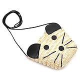 best-topshop Straw Handbag with Zipperレディースガールズ、かわいいミニマウスCrossbodyのショッピングバッグ日付パーティー学校アウトドアビーチ夏