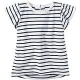 Carter's(カーターズ) フラッタースリーブストライプティ ネイビー トップス半袖Tシャツ 5歳【並行輸入】