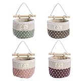 ounona 4pcs Wall Hanging Organizerバッグレーストリム壁ストレージコンテナバッグ