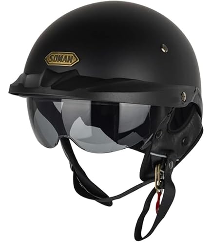 Amazon | 半キャップ バイク ハーレー 半帽 ビンテージ ヘルメット 