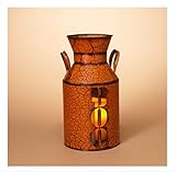 Gerson 15.5 CM高さオレンジCrackleメタルハロウィンミルクCan with Boo台所用品