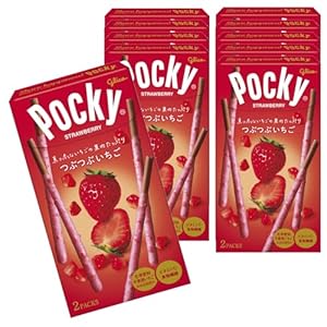 Pocky ポッキー つぶつぶいちご 大容量 個包装 20個 いちご味チョコレートスナック
