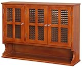 キッチンラック65幅 (ライトブラウン) 【完成品/ガラス扉/スパイスラック・調味料入れ】